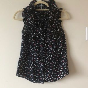 Gap Polka Dot Sleeveless Ruffle Top